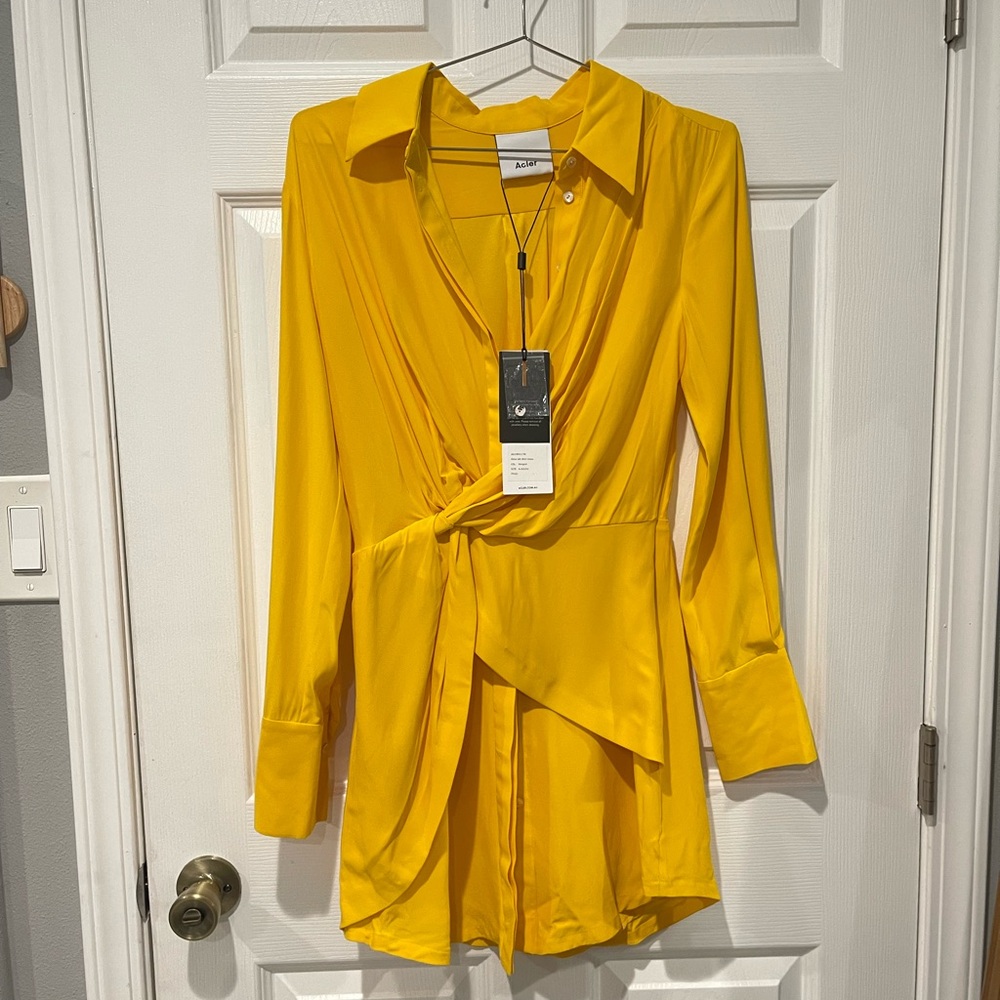Acler Elegant Yellow Wrap Dress - Picture 4 of 10